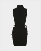 Polyester Stretch-Blend Midi Dress with Strap Details