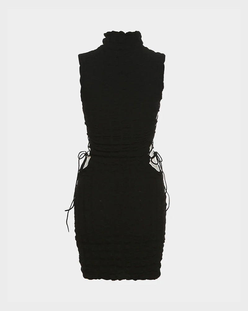 Polyester Stretch-Blend Midi Dress with Strap Details