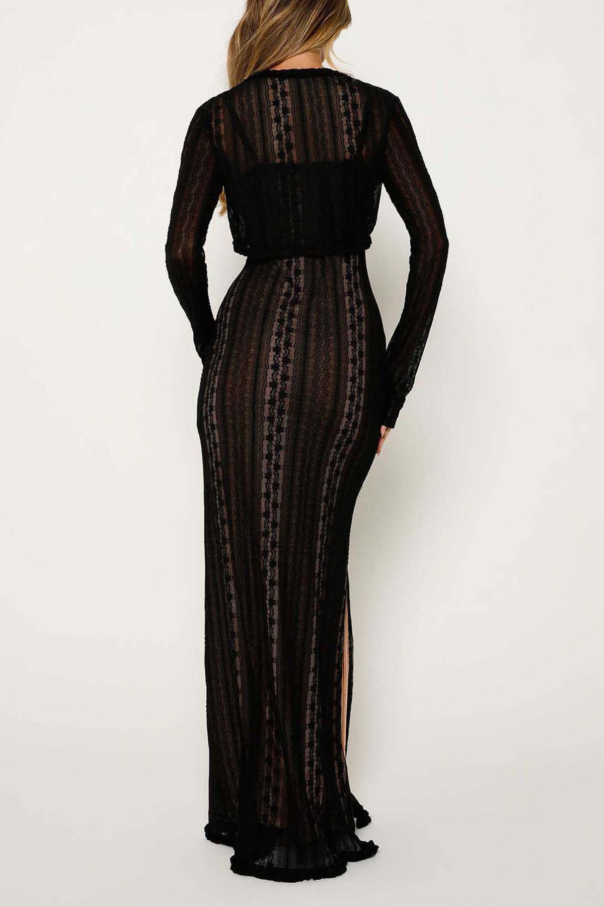 Lace Two-Piece Set with V-Neckline