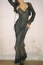 Lace Two-Piece Set with V-Neckline