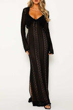 Lace Two-Piece Set with V-Neckline