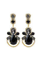 Cutout Drop Earrings with Rhinestone Details