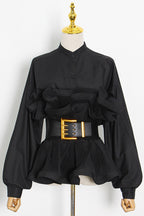 Ruched Ruffled Blouse