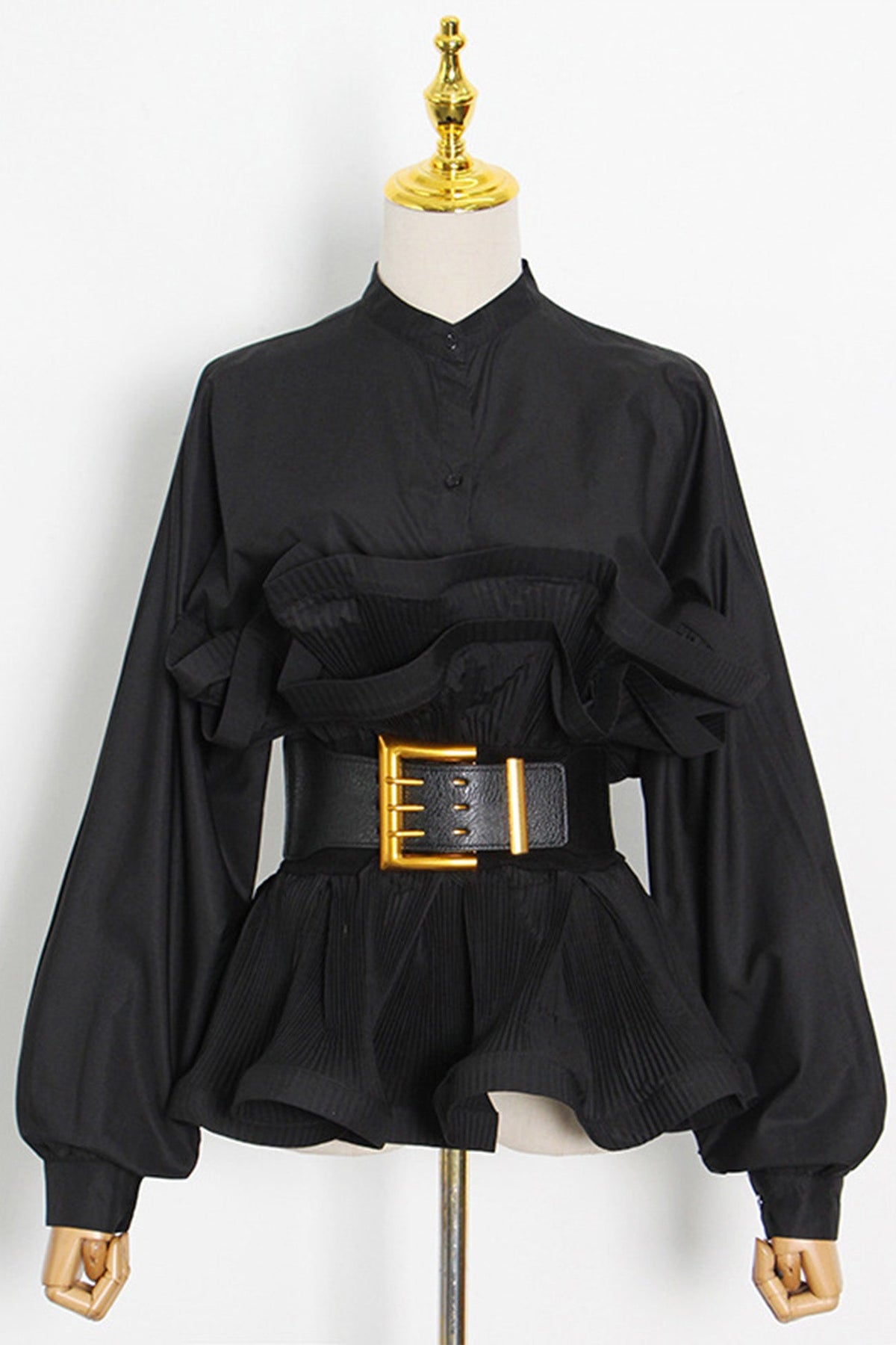 Ruched Ruffled Blouse