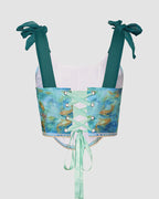 Stretch-Blend Cotton Corset-Style Cropped Top
