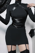 Slim-Fit Mini Dress with Gothic Styling