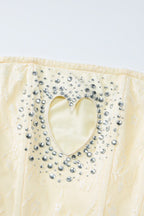 Heart-Detail Lace Mini Dress with Strapless Neckline