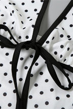 Floral Polka-Dot Maxi Dress with Open Back