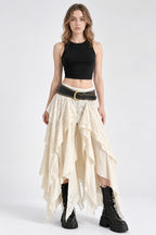 Asymmetrical Lace Bodycon Maxi Skirt