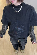 Lettered Camo-Print Layered T-Shirt