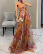 Halter Dress with Print Details