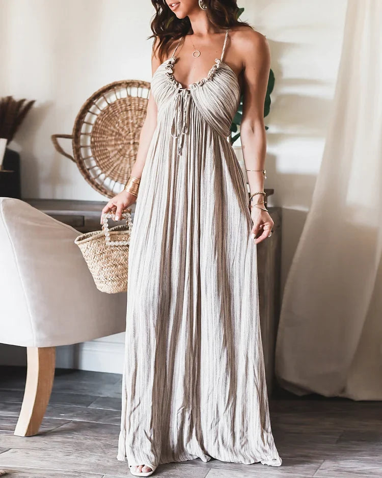 Polyester Twist-Detail Sleeveless Dress