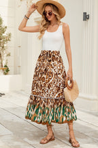 Floral Boho Maxi Skirt with Ruffle Details