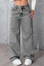 High-Rise Straight-Leg Jeans with Relaxed Fit
