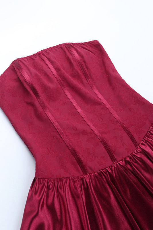 Satin Dress with Panel Details