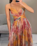 Halter Dress with Print Details