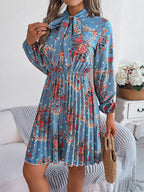Polyester Pleated Sheer Dress