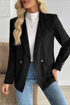 Relaxed Double-Breasted Office Blazer