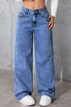 High-Rise Straight-Leg Jeans with Relaxed Fit