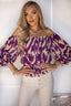 Off-Shoulder Polyester Blouse with Raglan Sleeves