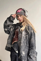 Denim Y2K Jacket with Vintage Styling