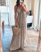 Polyester Twist-Detail Sleeveless Dress