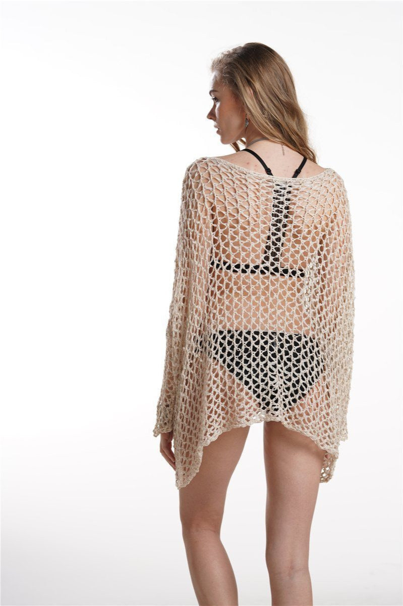 Knit Solid-Color Cover-Up with Relaxed Fit