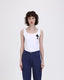 Cross-Detail Cotton Sleeveless Tank Top