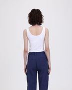 Cross-Detail Cotton Sleeveless Tank Top