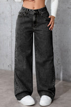High-Rise Straight-Leg Jeans with Relaxed Fit