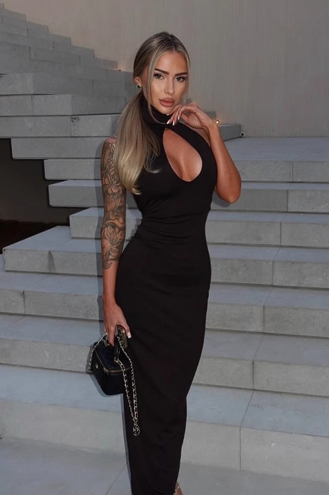 Cutout Maxi Dress with Sleeveless Cut