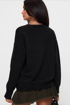 Printed Polyester Fitted Sweater