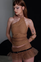 Solid-Color Halter Cropped Two-Piece Set