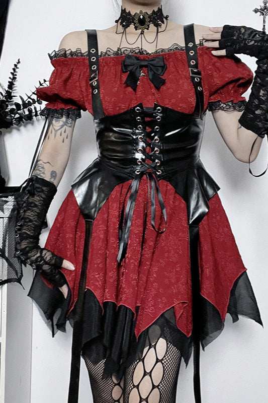 Gothic Slim-Fit Off-Shoulder Dress