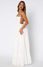 Cotton Maxi Dress with Ruching