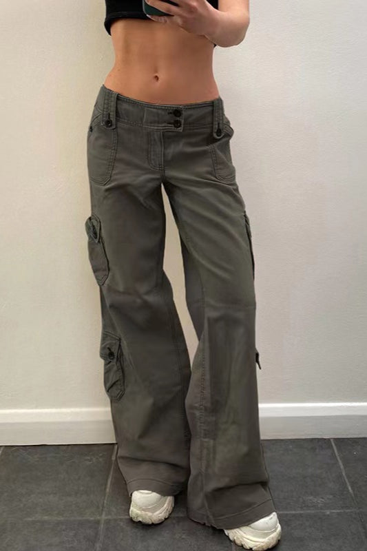 Mid-Rise Pocket-Detail Cargo Jeans