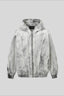 Washed Hooded Zip Jacket with Raw Seams