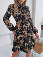 Polyester Pleated Sheer Dress
