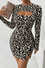 Leopard-Print Mini Dress with Cutout Details