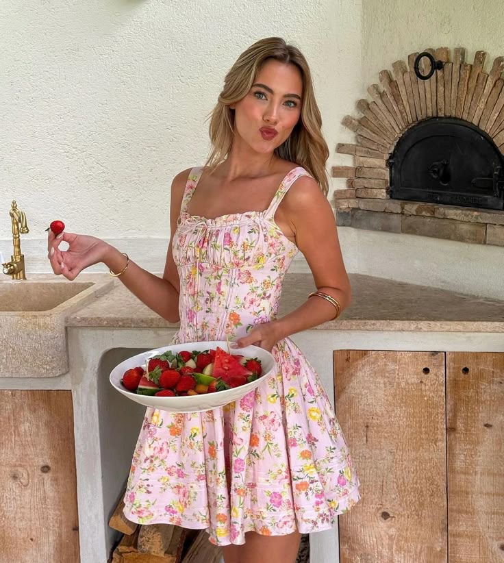 Floral Dress with Corset Details