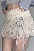 Polka-Dot Mini Skirt with Vintage Styling