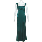 Pleated Maxi Dress with Open Back