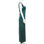 Pleated Maxi Dress with Open Back
