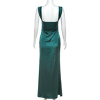 Pleated Maxi Dress with Open Back