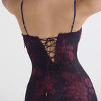 Printed Open-Back Maxi Dress with Ruching