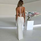 Open-Back Halter Cutout Maxi Dress