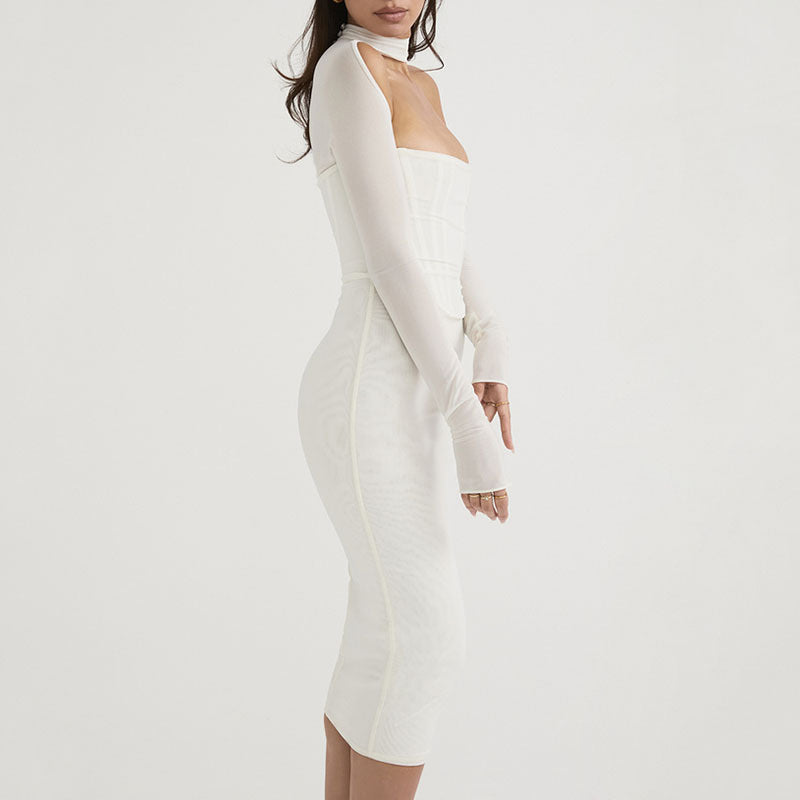 Mesh Bodycon Maxi Dress
