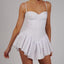 Strap-Detail Solid-Color Mini Dress in White
