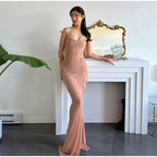 Pleated Maxi Dress with High Slit