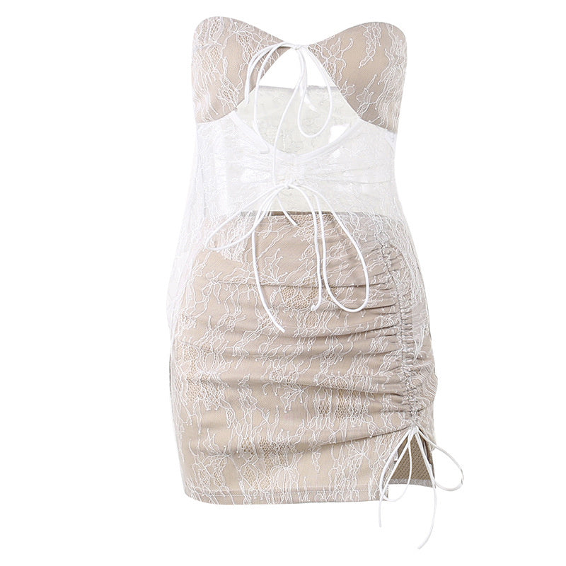Lace Printed Two-Piece Set with Mini Length